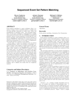 Sequenced event set pattern matching