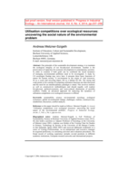 Utilisation competitions over ecological resources: uncovering the social nature of the environmental problem