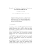 Towards the validation of adaptive educational hypermedia using CAVIAr