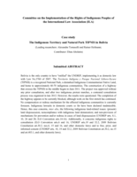 The Indigenous Territory and Natural Park TIPNIS in Bolivia