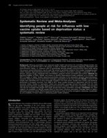 Identifying people at risk for influenza with low vaccine uptake based on deprivation status: a systematic review