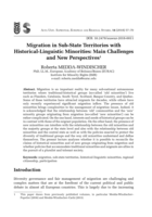 Migration in sub-state territories with historical-linguistic minorities: Main challenges and new perspectives