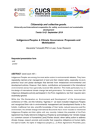 Indigenous Peoples & Climate Governance: Proposals and Mobilization