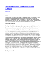 Internal Secession and Federalism in Ethiopia