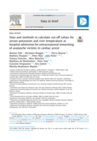 Data and methods to calculate cut-off values for serum potassium and core temperature at hospital admission for extracorporeal rewarming of avalanche victims in cardiac arrest