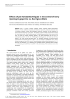 Effects of pre-harvest techniques in the control of berry ripening in grapevine cv. Sauvignon blanc