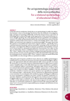 Per un'epistemologia relazionale della ricerca educativa / For a relational epistemology of educational research