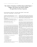 The analysis of variation of mtDNA hypervariable region 1 suggests that Eastern and Western Pygmies diverged before the Bantu expansion