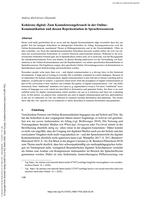 Kohärenz digital: Zum Konnektorengebrauch in der Online-Kommunikation und dessen Repräsentation in Sprachressourcen