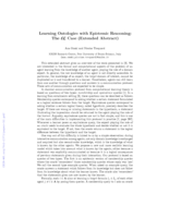 Learning ontologies with epistemic reasoning: The EL case (Extended Abstract)