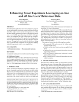 Enhancing travel experience leveraging on-line and off-line users' behaviour data
