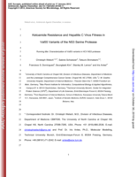 Ketoamide resistance and hepatitis C virus fitness in val55 variants of the NS3 serine protease