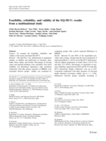 Feasibility, reliability, and validity of the EQ-5D-Y: Results from a multinational study