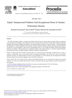 Pupils' interpersonal problems and occupational stress in teachers. Preliminary results