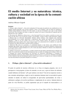 El medio Internet y su naturaleza: técnica, cultura y sociedad en la época de la comunicación ubicua