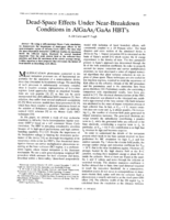 Dead-Space Effects Under Near-Breakdown Conditions in AlGaAs/GaAs HBT’s