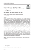 Latent profile analysis of students’ reading development and the relation of cognitive variables to reading profiles