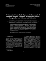 A generalized Monte Carlo approach for the analysis of quantum-transport phenomena in mesoscopic systems: Interplay between coherence and relaxation