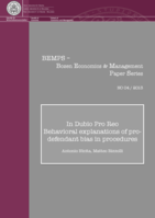 In Dubio Pro Reo. Behavioral explanations of pro-defendant bias in procedures