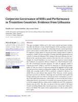 Corporate Governance of SOEs and Performance in Transition Countries. Evidence from Lithuania