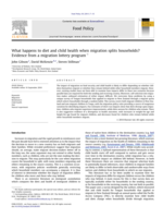 What happens to diet and child health when migration splits households? Evidence from a migration lottery program