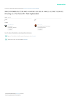 FOREIGN IMMIGRATION AND HOUSING ISSUES IN SMALL ALPINE VILLAGES: Housing as a Pull Factor for New Highlanders