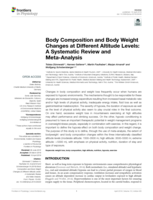 Body Composition and Body Weight Changes at Different Altitude Levels: A Systematic Review and Meta-Analysis