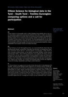 Citizen Science for biological data in the Tyrol – South Tyrol – Trentino Euroregion: comparing options and a call for participation
