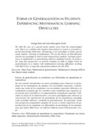 Forms of Generalization in Students Experiencing Mathematical Learning Difficulties