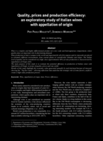 Quality, prices and production efficiency: an exploratory study of italian wines with appellation of origin