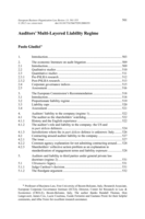Auditors’ multi-layered liability regime