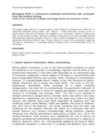 Managing Affect in Interpreter-mediated Institutional Talk: Examples from the Medical Setting