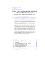 Monte Carlo modified profile likelihood in models for clustered data