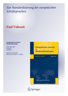 Zur Standardisierung der europäischen Schriftsprachen: Einige Überlegungen aus der Sicht von Minderheitensprachen