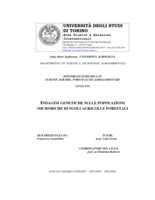 Indagini genetiche sulle popolazioni microbiche di suoli agricoli e forestali