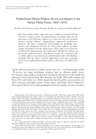 Trickle-Down Ethnic Politics: Drunk and Absent in the Kenya Police Force (1957-1970)