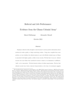 Referral and Job Performance: Evidence from the Ghana Colonial Army
