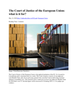 The Court of Justice of the European Union: what is it for?