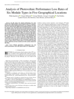 Analysis of Photovoltaic Performance Loss Rates of Six Module Types in Five Geographical Locations