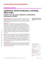 Lipidomics, Atrial Conduction, and Body Mass Index