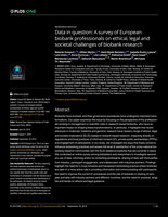 Data in question: A survey of European biobank professionals on ethical, legal and societal challenges of biobank research