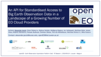 openEO: an API for Standardised Access to Big Earth Observation Data in a Landscape of a Growing Number of EO Cloud Providers