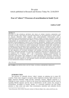 Fear of "Others"? Processes of Securitization in South Tyrol