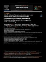 Cut-off values of serum potassium and core temperature at hospital admission for extracorporeal rewarming of avalanche victims in cardiac arrest: a retrospective multi-centre study