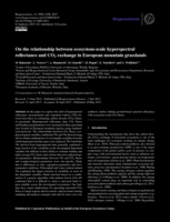 On the relationship between ecosystem-scale hyperspectral reflectance and CO2 exchange in European mountain grasslands