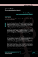 Approccio pedagogico alla progettazione di ambienti educativi