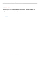 Processing of use cases for the development of an open platform to support the smart urban development