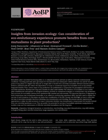 Insights from invasion ecology: Can consideration of eco-evolutionary experience promote benefits from root mutualisms in plant production?