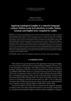 Applying typological insights in a minority-language context: Motion event lexicalisations in Ladin, Italian, German and English texts compiled by Ladins