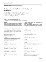 Development of the EQ-5D-Y: A child-friendly version of the EQ-5D